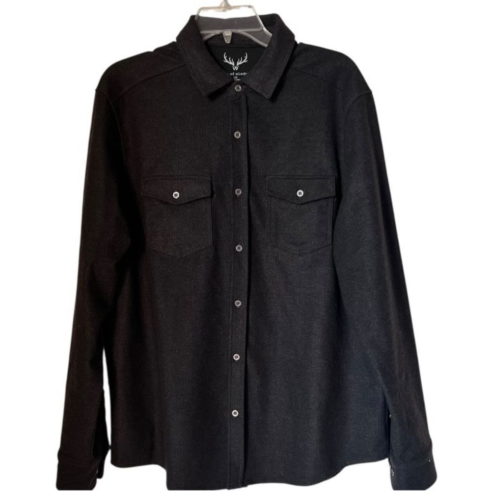 Age Of Wisdom Classic Brown Timeless Business Casual Soft Button Down Shirt SZ L - Picture 3 of 15